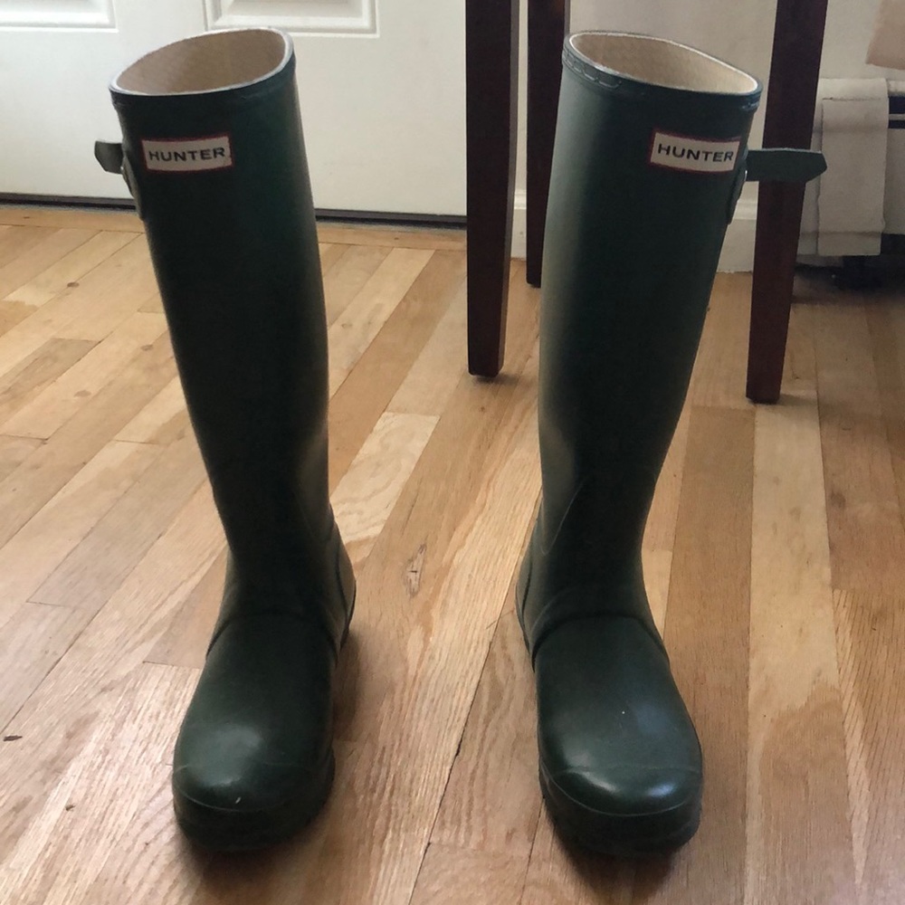 Hunter rain boots hunter green size 7